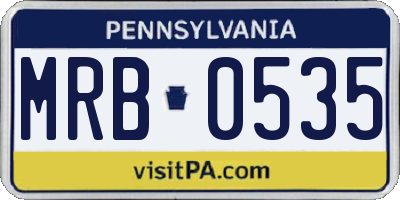 PA license plate MRB0535