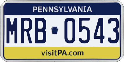 PA license plate MRB0543