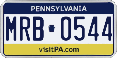 PA license plate MRB0544