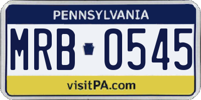 PA license plate MRB0545