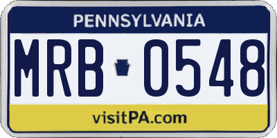 PA license plate MRB0548