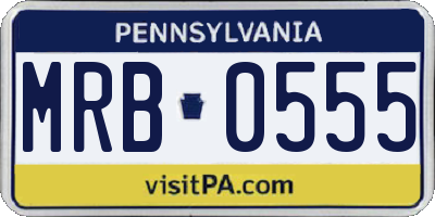 PA license plate MRB0555