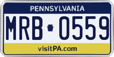 PA license plate MRB0559