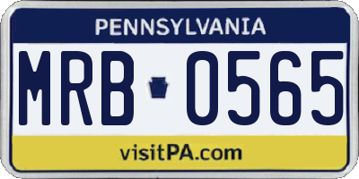 PA license plate MRB0565