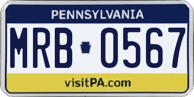 PA license plate MRB0567