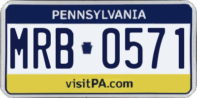 PA license plate MRB0571