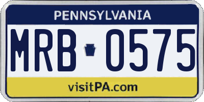 PA license plate MRB0575