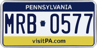 PA license plate MRB0577