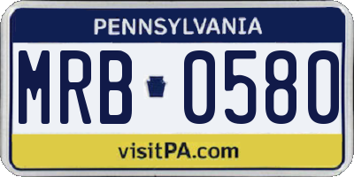 PA license plate MRB0580