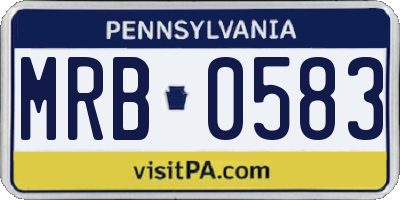 PA license plate MRB0583