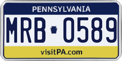 PA license plate MRB0589