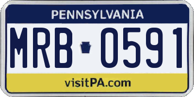 PA license plate MRB0591