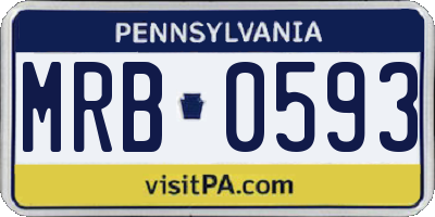 PA license plate MRB0593