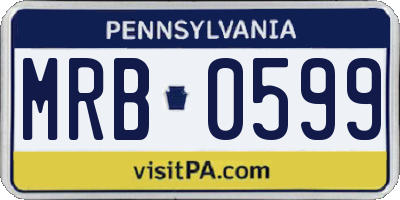 PA license plate MRB0599