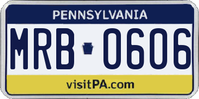 PA license plate MRB0606