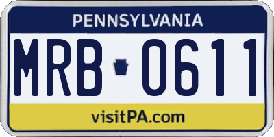 PA license plate MRB0611