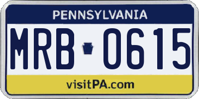 PA license plate MRB0615