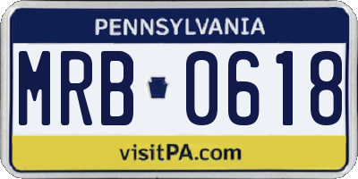 PA license plate MRB0618