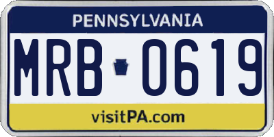 PA license plate MRB0619