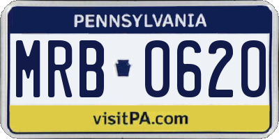 PA license plate MRB0620