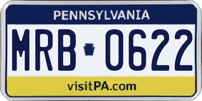 PA license plate MRB0622