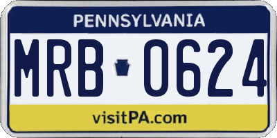 PA license plate MRB0624