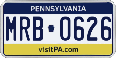 PA license plate MRB0626