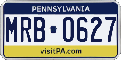 PA license plate MRB0627