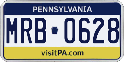 PA license plate MRB0628