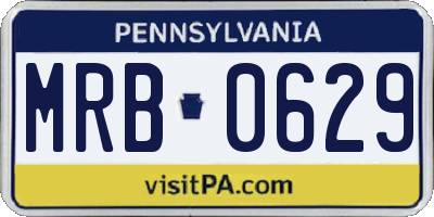 PA license plate MRB0629