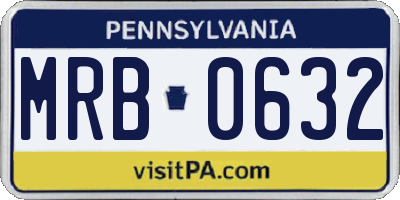PA license plate MRB0632