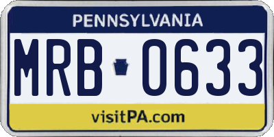 PA license plate MRB0633