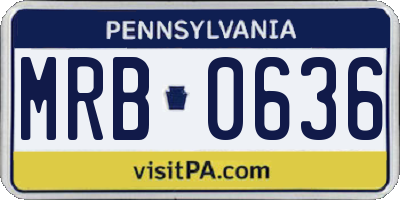 PA license plate MRB0636