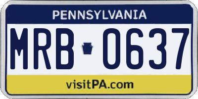 PA license plate MRB0637