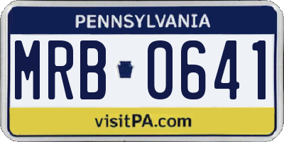 PA license plate MRB0641