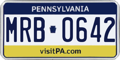 PA license plate MRB0642
