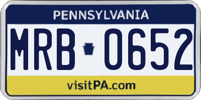 PA license plate MRB0652