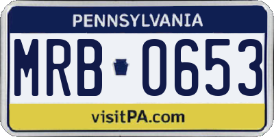 PA license plate MRB0653