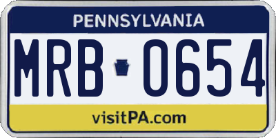 PA license plate MRB0654