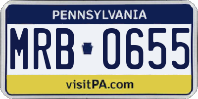 PA license plate MRB0655