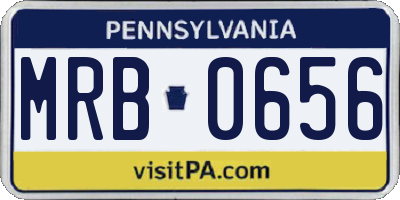 PA license plate MRB0656