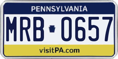 PA license plate MRB0657