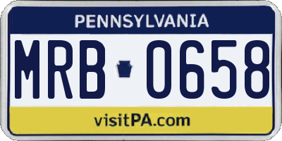 PA license plate MRB0658