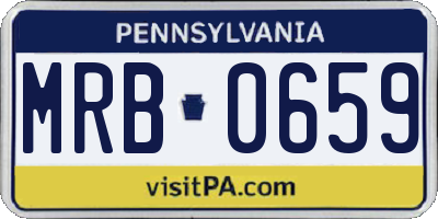 PA license plate MRB0659