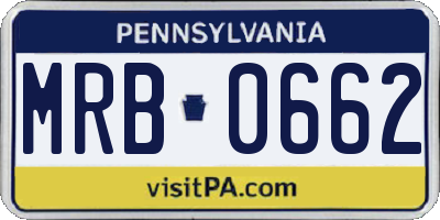 PA license plate MRB0662