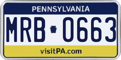 PA license plate MRB0663