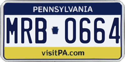 PA license plate MRB0664