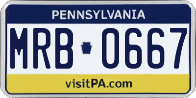 PA license plate MRB0667