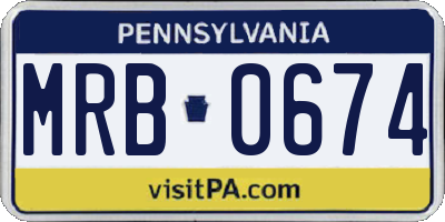 PA license plate MRB0674