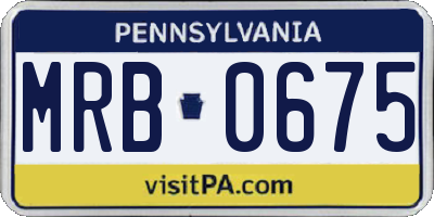 PA license plate MRB0675